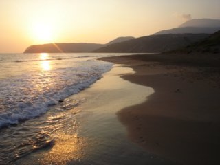 Kaminia beach at dusk, near Skala, Kefalonia, Greece